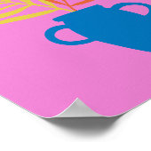 ピンクカラフルのミニマル植物イラストレーション ポスター (角)