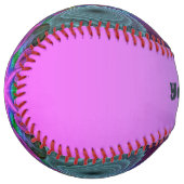 ピンクカラフルの名前を持つスピリチュアルフラクタル ソフトボール (正面左)