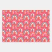 ピンクカラフルの妖精とレインボーパターン ラッピングペーパーシート (正面2)