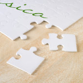 ピンクカラフルの水彩フローラアーパーソナライズされたト ジグソーパズル (側面)