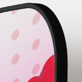 ピンクカラフルの漫画パターンの虹のハート ピックルボールラケット (左詳細)