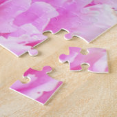 ピンクカラフルの牡丹フローラ植物花 ジグソーパズル (側面)