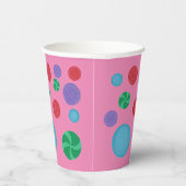 ピンクカラフルの紙カップの装飾水玉模様 紙コップ (右)