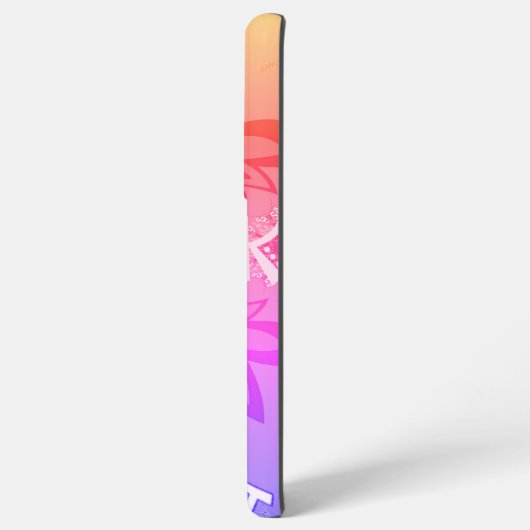 ピンクカラフルの美しいフローラアートデザイン SAMSUNG GALAXYケース (左側面)