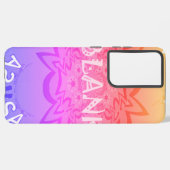 ピンクカラフルの美しいフローラアートデザイン SAMSUNG GALAXYケース (裏面横)