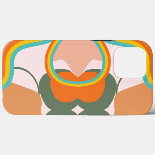 ピンクカラフルの美学の70年代のレトロ抽象芸術 Case-Mate iPhoneケース (裏面 (横))