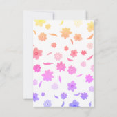 ピンクカラフルの花誕生日キッズガール写真 サンキューカード (裏面)