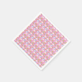 ピンクカラフルの雲と虹 スタンダードカクテルナプキン (角)