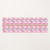 ピンクカラフルの雲と虹 ヨガマット (正面(横))