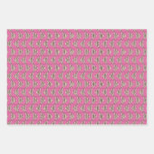 ピンクカラフルの魚 ラッピングペーパーシート (正面3)