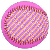 ピンクカラフルイエローパープルソフトボストライプのール ソフトボール (正面左)