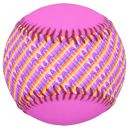 ピンクカラフルイエローパープルソフトボストライプのール ソフトボール