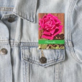 ピンクカラフルエレガントのフローラピンクの花 缶バッジ (インサイチュ)