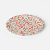 ピンクカラフルオレンジフラワーガーデン紙プレート ペーパープレート (アングル)