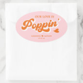 ピンクカラフルオ結婚レンジ 楕円形シール (バッグ)