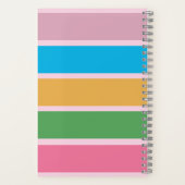 ピンクカラフルガーリーモノグラムのフルネームのメモ ノートブック (裏面)