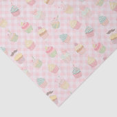ピンクカラフルギンガムのカップケーキ 薄葉紙 (詳細)