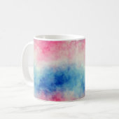 ピンクカラフルグラデーションブルー コーヒーマグカップ (正面左)