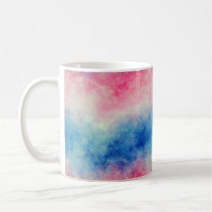 ピンクカラフルグラデーションブルー コーヒーマグカップ