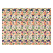 ピンクカラフルグリーンイースターバニーコラージュ テーブルクロス (正面(横))