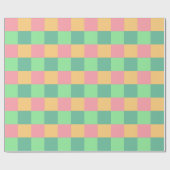 ピンクカラフルグリーンブルーイエロースクウェア ラッピングペーパー (フラット)