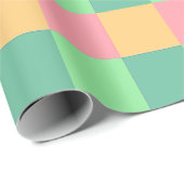 ピンクカラフルグリーンブルーイエロースクウェア ラッピングペーパー (ロールコーナー)