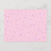 ピンクカラフルスター誕生日サンキューガールフォト ポストカード (裏面)