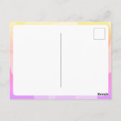 ピンクカラフルスワールガールフォト誕生日ありがとう ポストカード (裏面)