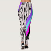 ピンクカラフルゼブラアニマルプリントレギンス レギンス (裏面)