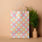 ピンクカラフルタルタル夏 ミディアムペーパーバッグ