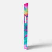 ピンクカラフルティール（緑がかった色）イエロー絞り染め水色名 Case-Mate iPhoneケース (裏面 / 右)