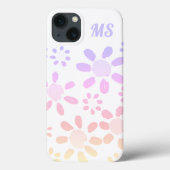 ピンクカラフルデイジー花水色ガーリー Case-Mate iPhoneケース (裏面)