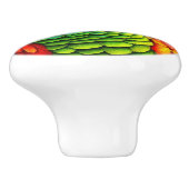 ピンクカラフルバックの前のオウムイラストレーション セラミックノブ (側面)