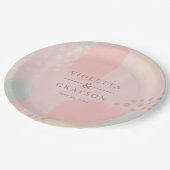 ピンクカラフルパステル抽象芸術アート ペーパープレート (アングル)