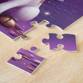 ピンクカラフルパープルユニコーンパーソナライズされた ジグソーパズル (側面)