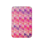 ピンクカラフルパープル幾何三角形デザイン バスマット (正面縦)