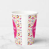 ピンクカラフルピエログロッガーカスタムパーティー 紙コップ (右)