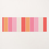 ピンクカラフルピーチパーソナライズされたカラーストライプ ヨガマット (裏面(横))