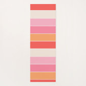 ピンクカラフルピーチパーソナライズされたカラーストライプ ヨガマット (裏面)