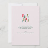 ピンクカラフルフェスティバルハッピーホリデーズクリスマス シーズンカード (裏面)