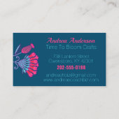 ピンクカラフルフォークアートフローラ 名刺 (裏面)