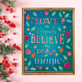 ピンクカラフルフローラ感動的 ポスター