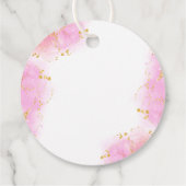 ピンクカラフルフローラ誕生日ティーパーティーありがとう フェイバータグ (裏面)