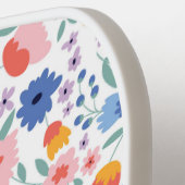 ピンクカラフルブルーガーデンフラワーカスタムズ文字名 ピックルボールラケット (左詳細)