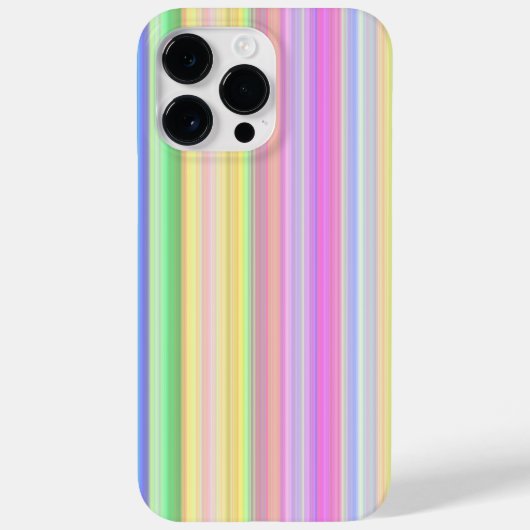 ピンクカラフルブルーグリーンイエローパープルストライプ Case-Mate iPhoneケース (裏面)