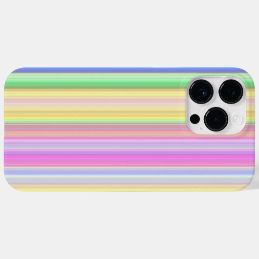 ピンクカラフルブルーグリーンイエローパープルストライプ Case-Mate iPhoneケース (裏面 (横))