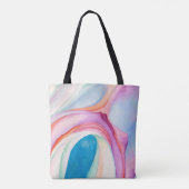ピンクカラフルブルー抽象芸術アートGeorgia O'Keefe B トートバッグ (裏面)