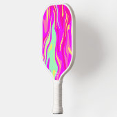 ピンクカラフルマゼンタイエローミントグリーンのストリーク ピックルボールラケット (左)