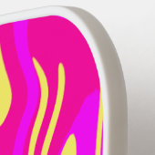 ピンクカラフルマゼンタイエローミントグリーンのストリーク ピックルボールラケット (左詳細)