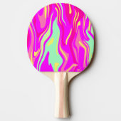 ピンクカラフルマゼンタイエローミントグリーンのストリーク 卓球ラケット (裏面)